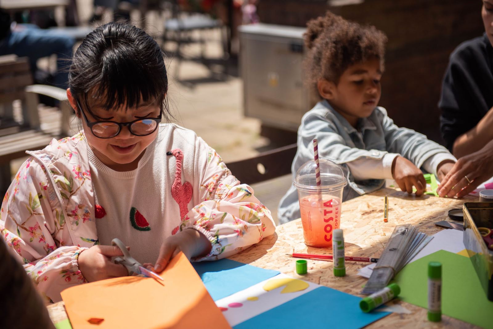 Kids getting creative at a workshop during BEAF